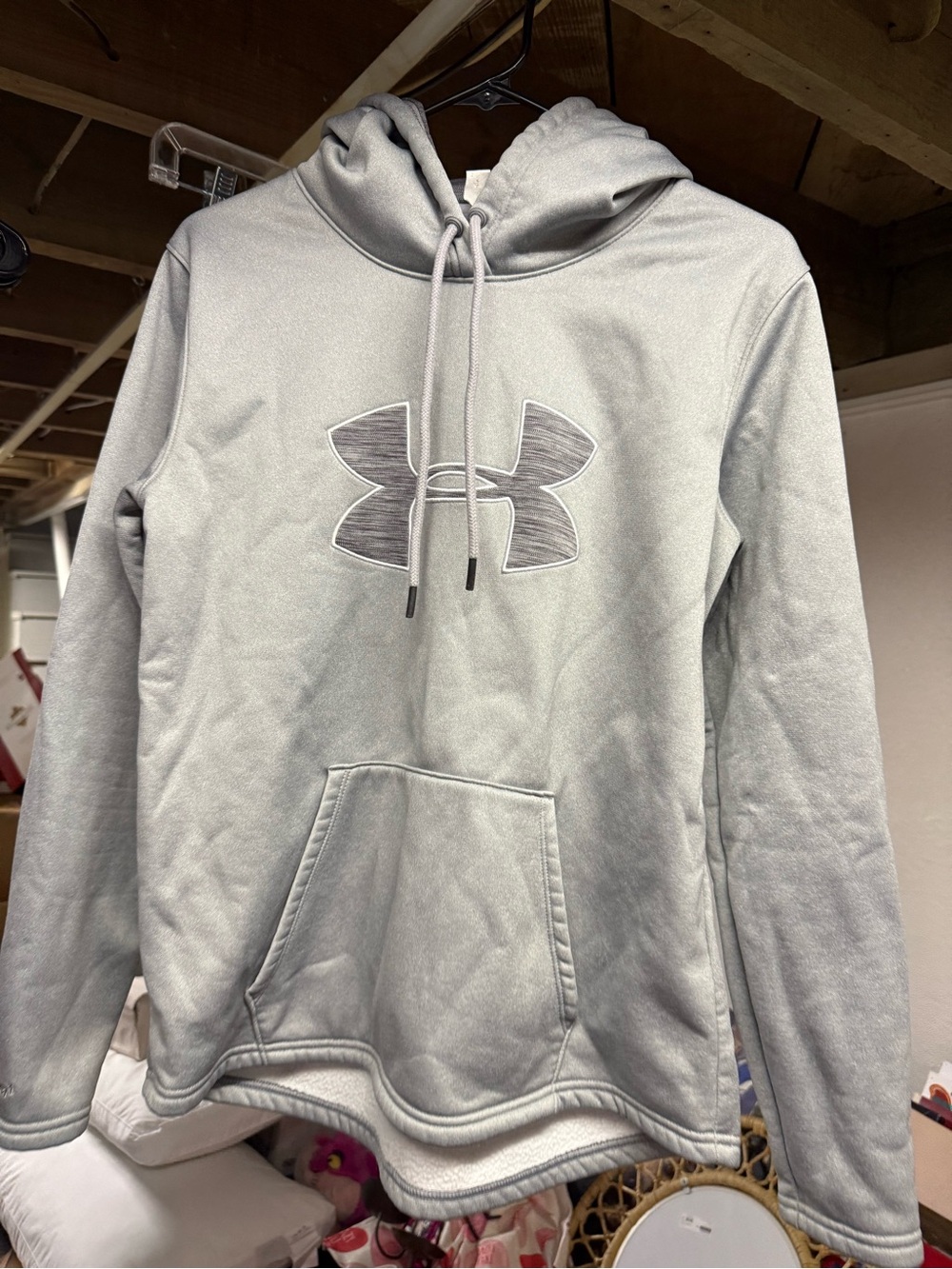 Under Armour Light Gray Hooded Pullover Sweatshirt